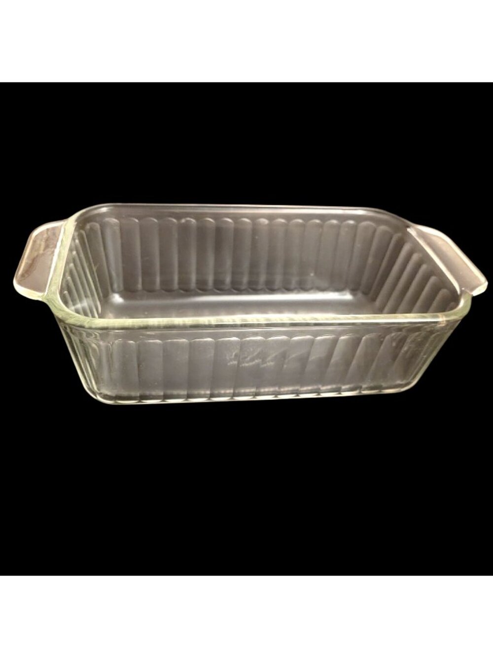 Pyrex Clear Glass Loaf Baking Dish 1.5 Qt Ribbed Design USA-Made